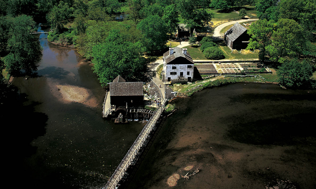 Aerial view of Philipsburg Manor