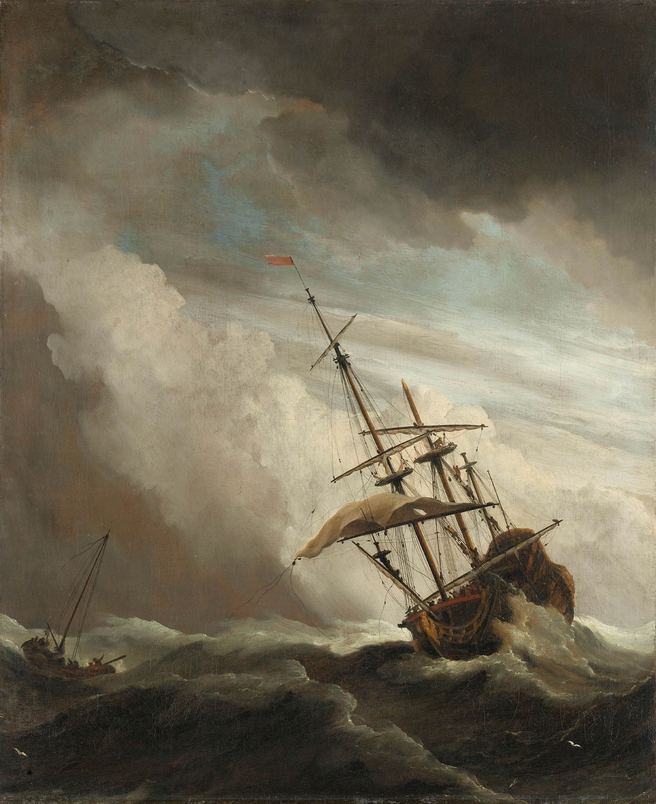 A Ship on the High Seas Caught by a Squall, also known as The Gust.