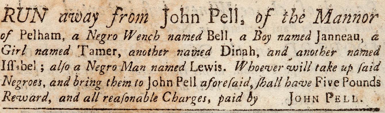 An advertisement for Bell, Lewis and four other fugitives