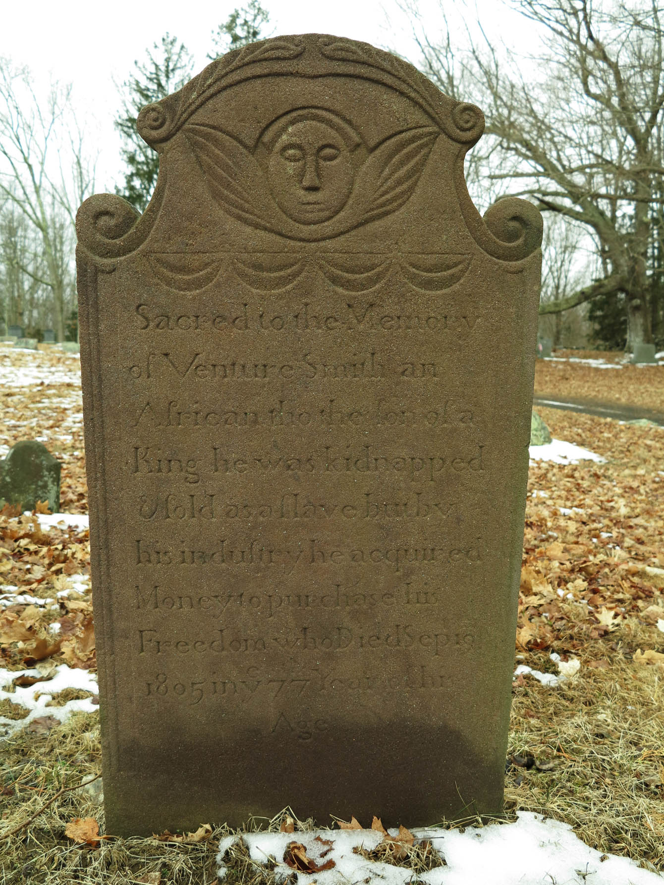 Gravestone of Venture Smith, East Haddam, Connecticut