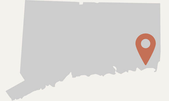 Map image of Connecticut with Hudson Valley marker