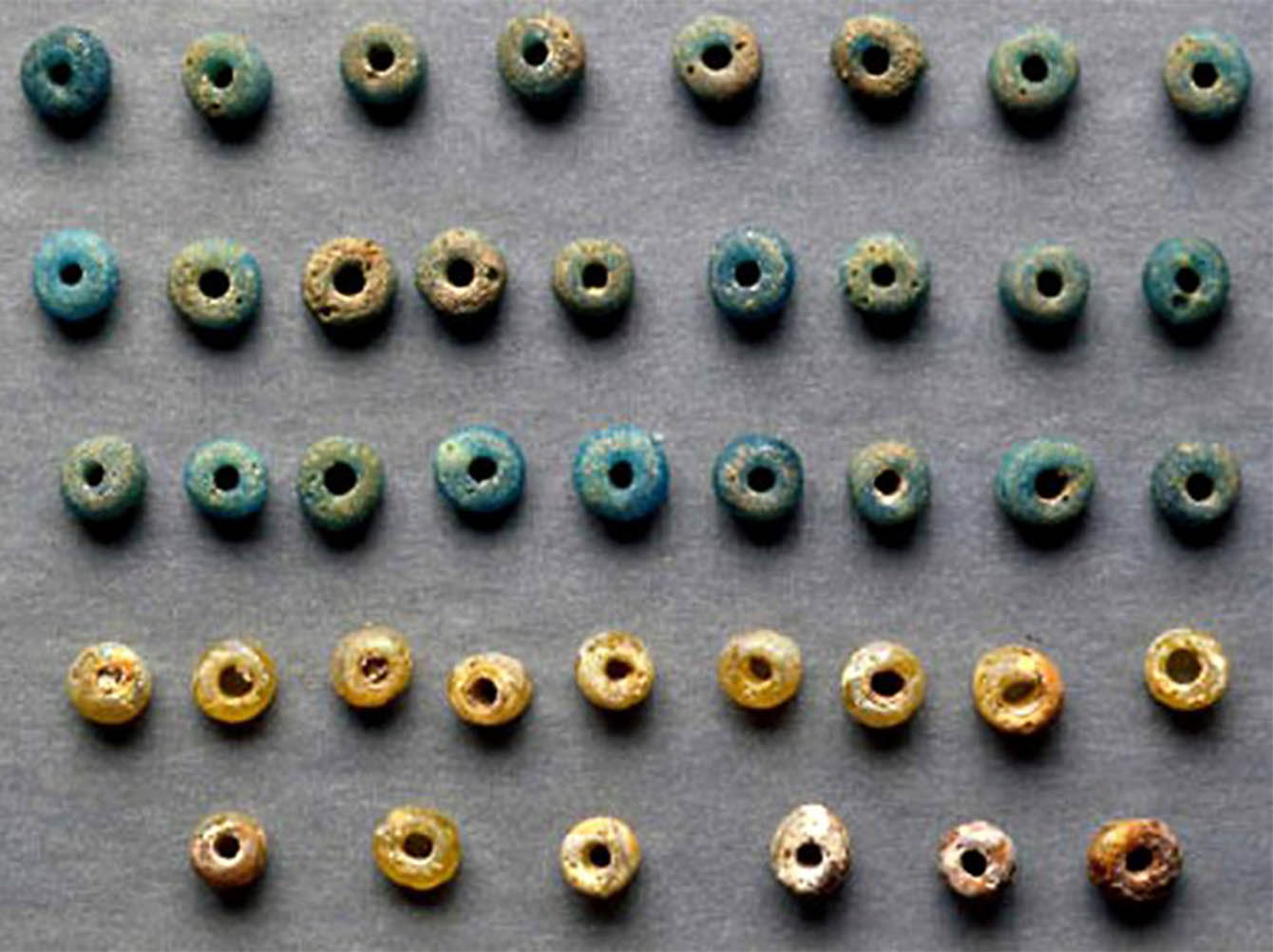 Beads from Burial 340 at the African Burial Ground