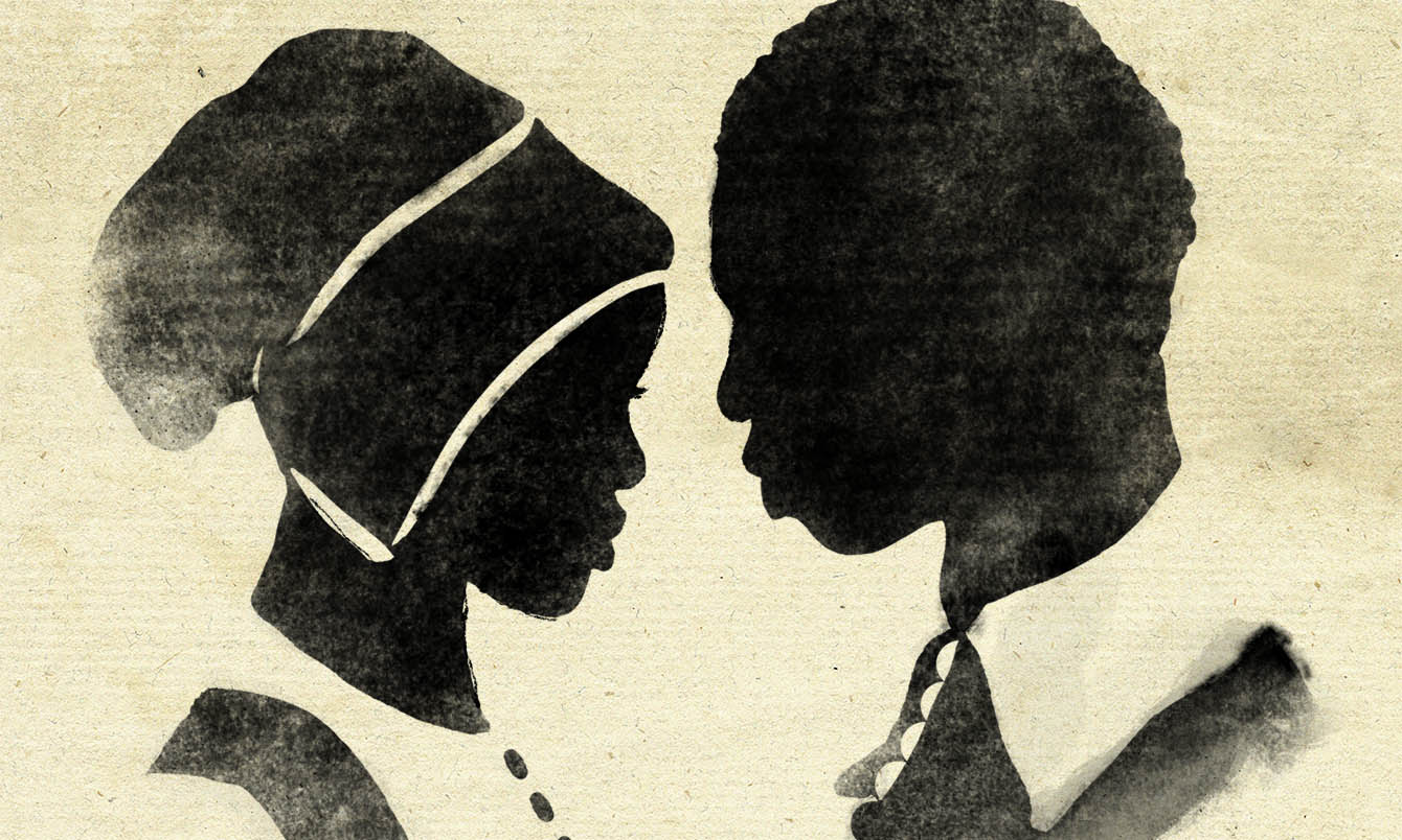 Silhouette of a married couple