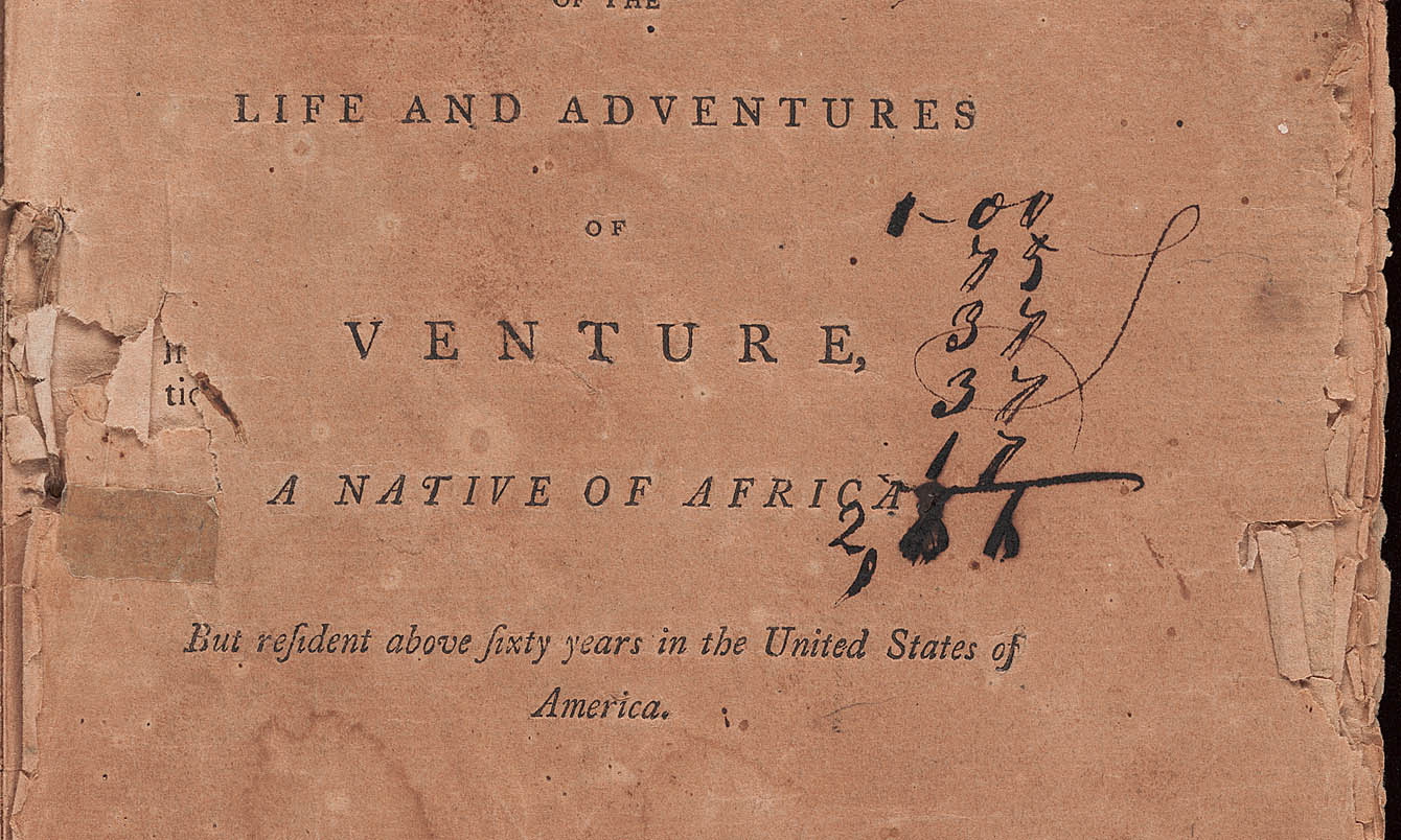 Title page of Venture Smith's narrative.