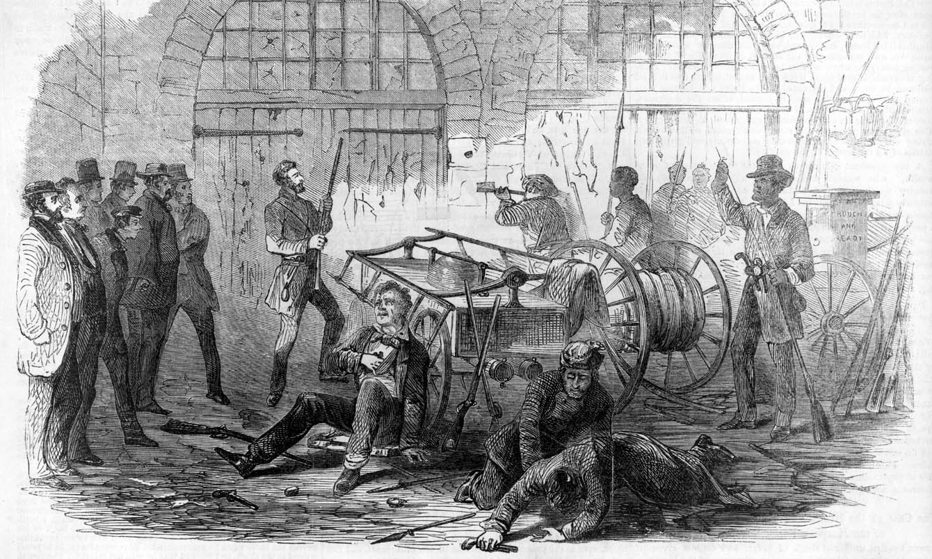 Harpers Ferry insurrection–Interior of the Engine-House...