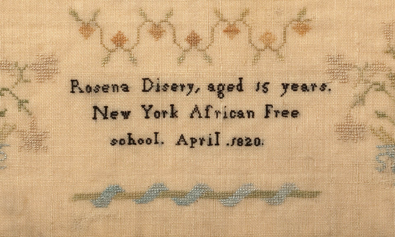 Sampler made at the New York African Free School